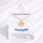 Wholesale dainty Chain Link Necklace Metal Circle Wave Pendant L Extender L Hypo