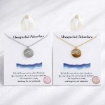 Wholesale dainty Chain Link Necklace Metal Circle Wave Pendant L Extender L Hypo