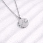 Wholesale dainty Chain Link Necklace Metal Circle Wave Pendant L Extender L Hypo
