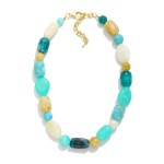Wholesale chunky Stone Beaded Necklace L Extender L