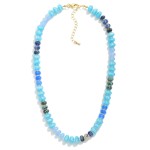 Wholesale stone Disk Beaded Necklace L Extender L