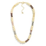 Wholesale stone Disk Beaded Necklace L Extender L