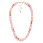 Wholesale stone Disk Beaded Necklace L Extender L