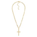 Wholesale paperclip Chain Necklace Metal Bubble Cross Pendant Gold Dipped L Exte