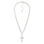 Wholesale paperclip Chain Necklace Metal Bubble Cross Pendant Gold Dipped L Exte