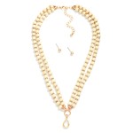 Wholesale layered Wood Bead Rhinestone Disk Beaded Necklace Glass Crystal Teardr