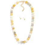 Wholesale marbled Acetate Beaded Necklace Gold Stud Earrings Included L Extender