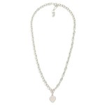 Wholesale chain Link Necklace Flat Metal Heart Pendant Gold Dipped L Extender L