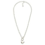 Wholesale chain Link Necklace Puffy Metal Heart Pendant Toggle Clasp Gold Dipped