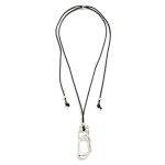 Wholesale long Adjustable Wax Cord Necklace Linked Metal Geometric Pendant L