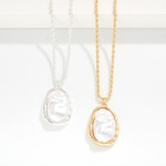 Wholesale twisted Chain Link Necklace Pearl Metal Pendant L Extender L