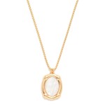 Wholesale chain Link Necklace Pearlescent Metal Pendant L Extender L