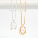 Wholesale box Chain Necklace Metal Pearlescent Pendant L Extender L