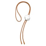 Wholesale leather Bolo Necklace Hammered Metal Clover Pendant Adjust Choosing L