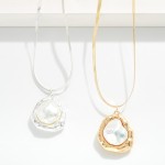 Wholesale herringbone Chain Link Necklace Pearlescent Metal Pendant L Extender L