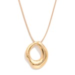 Wholesale wax Cord Necklace Hollow Metal Geometric Pendant L Extender L