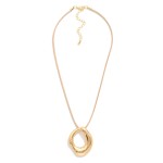 Wholesale wax Cord Necklace Hollow Metal Geometric Pendant L Extender L