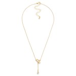 Wholesale dainty Chain Link Necklace Cubic Zirconia Metal Heart Pendant L Extend