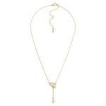 Wholesale dainty Chain Link Necklace Cubic Zirconia Metal Heart Pendant L Extend