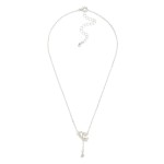 Wholesale dainty Chain Link Necklace Cubic Zirconia Metal Heart Pendant L Extend