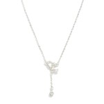 Wholesale dainty Chain Link Necklace Cubic Zirconia Metal Heart Pendant L Extend