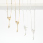 Wholesale dainty Chain Link Necklace Cubic Zirconia Metal Heart Pendant L Extend