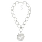 Wholesale metal Chain Link Necklace Metal Flower Pendant L Extender