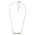 Wholesale chain Link Necklace Stone Beaded Bar Pearl Pendant L Extender L