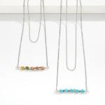 Wholesale layered Chain Link Necklace Beaded Bar Pendant L Extender L