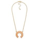 Wholesale chain Link Necklace Stone Studded Upside Down Crescent Pendant L Exten