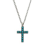 Wholesale chain Link Necklace Stone Studded Cross Pendant L Extender L