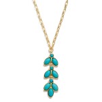 Wholesale chain Link Necklace Turquoise Leaves Pendant L Extender L