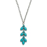 Wholesale chain Link Necklace Turquoise Leaves Pendant L Extender L