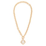 Wholesale twisted Link Chain Link Necklace Metal Wax Seal Cross Pendant Toggle C