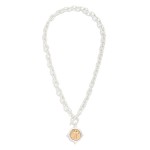 Wholesale twisted Link Chain Link Necklace Metal Wax Seal Cross Pendant Toggle C