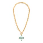 Wholesale twisted Link Chain Link Necklace Acetate Flower Pendant Toggle Clasp L