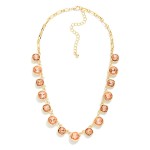 Wholesale metal Chain Link Necklace Glass Crystal Charms L Extender L