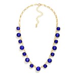 Wholesale metal Chain Link Necklace Glass Crystal Charms L Extender L