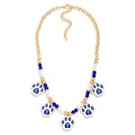 Wholesale beaded Chain Link Necklace Enamel Rhinestone Paw Charms L Extender L