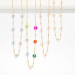 Wholesale chain Link Necklace Beaded Flower Stations L Extender L