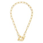 Wholesale paperclip Chain Link Necklace Horsbit Toggle Clasp L