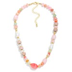 Wholesale multi Stone Beaded Necklace Baroque Pearl Details L Extender L