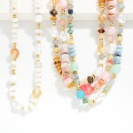 Wholesale multi Stone Beaded Necklace Baroque Pearl Details L Extender L