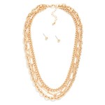 Wholesale metal Mixed Chain Link Layered Necklace L Extender L Metal Ball Studs