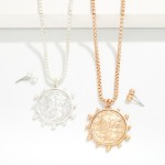 Wholesale square Chain Link Necklace Coin Pendant L Extender L Metal Ball Studs