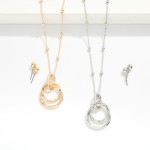 Wholesale chain Link Necklace Metal Ball Stations Nesting Metal Hoops Pendant Me