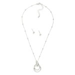 Wholesale chain Link Necklace Metal Ball Stations Nesting Metal Hoops Pendant Me