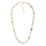 Wholesale stone Beaded Necklace Pearl Gold Details L Extender L