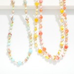 Wholesale stone Beaded Necklace Pearl Gold Details L Extender L