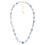 Wholesale stone Beaded Necklace Pearl Gold Details L Extender L